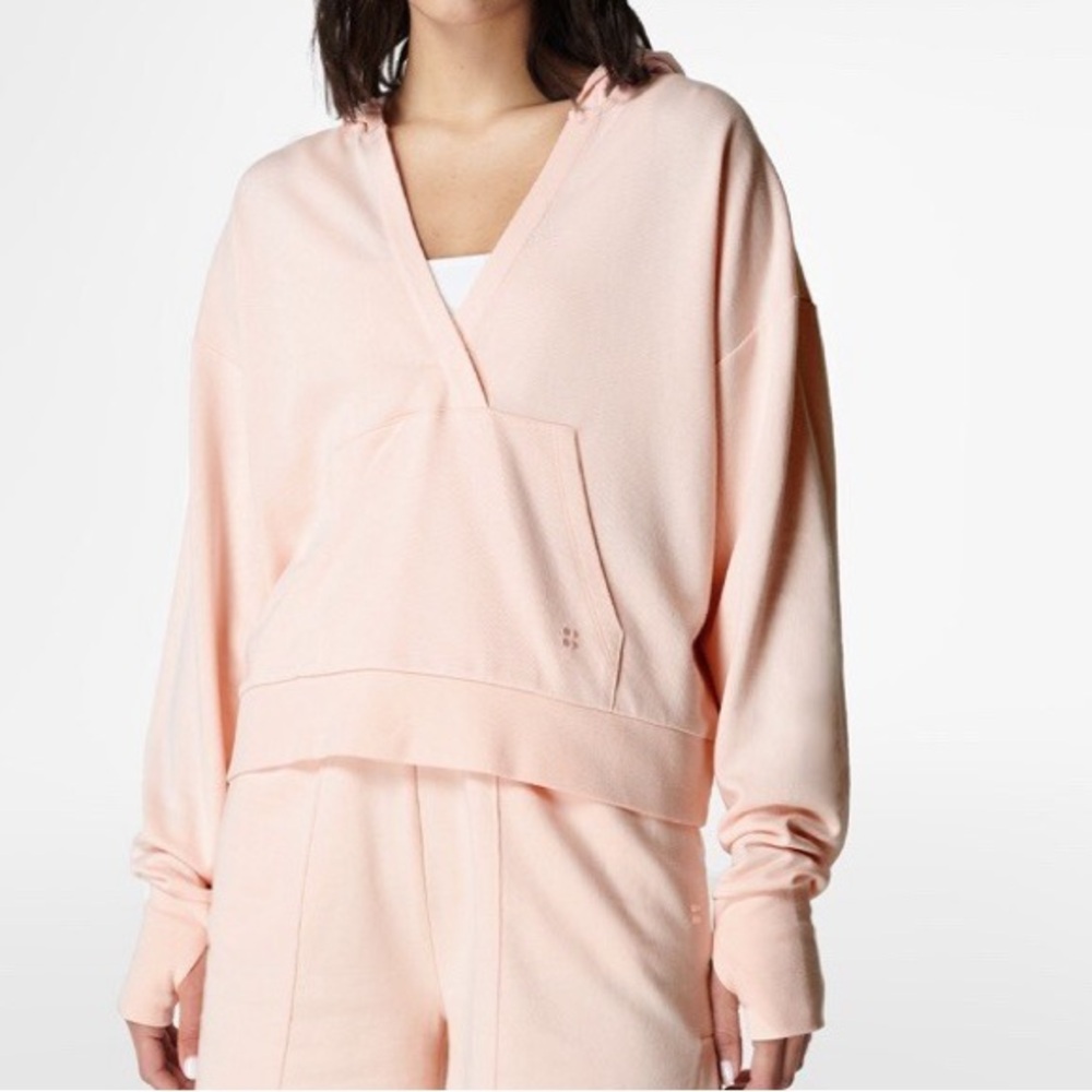 Sweaty Betty Relax Hoodie Sweatshirt, Sorbet Pink, Size 14‎ Athleisure Soft Cozy